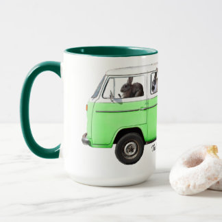 Bunbrary Blog Bunny Bus Mug Green