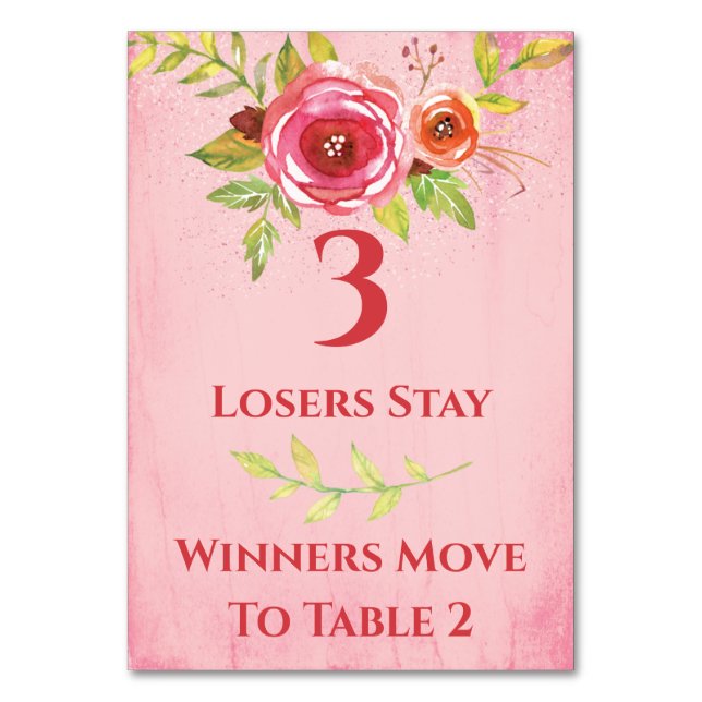 Bunco Jolie Fleurs Carte Table #3 (Par défaut)