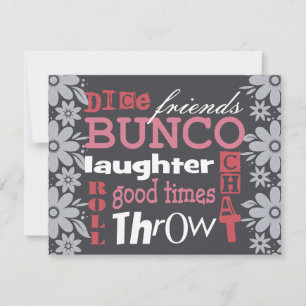 Bunco Night Jolie Fleurs Invitation