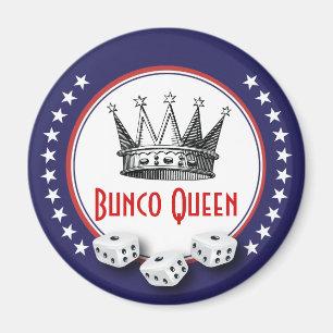 Bunco Queen Magnet rouge, blanc et bleu avec étoil