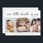 Bundle de Joy Photos Faire-part de naissance de va<br><div class="desc">Une carte de vacances moderne de trois photos avec espace sur le dos pour une photo de plus et un message personnalisé</div>