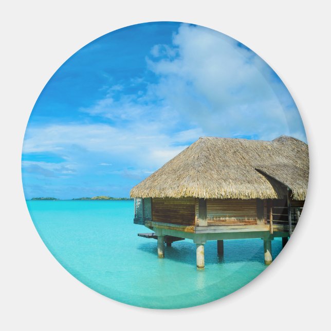 Bungalow sur aimant rond Bora Bora (Devant)
