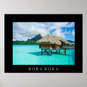 Bungalow sur l'eau, impression de poster texte Bor