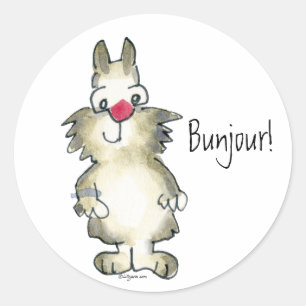 Bunjour ! Sticker de lapin de dessin