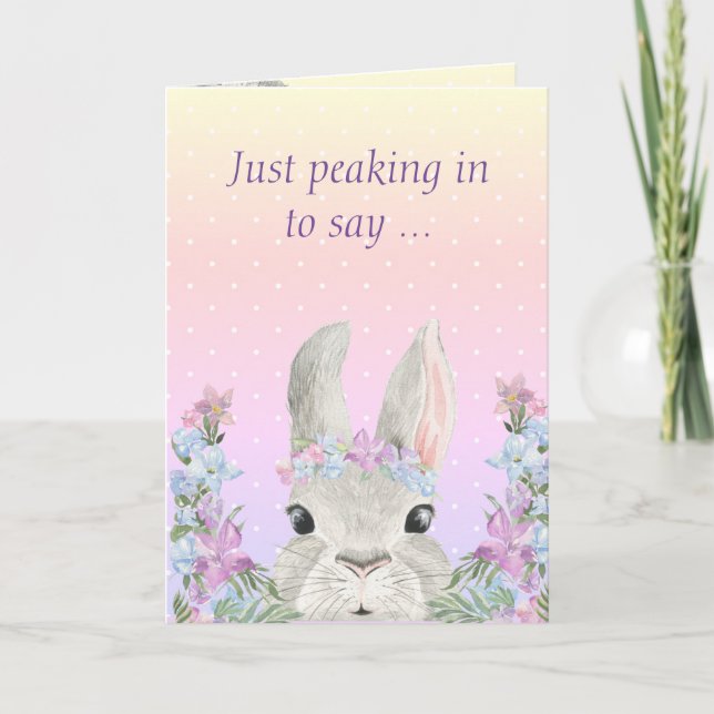 Bunnies Aquarelles Dans Les Jardins Fleurs - Carte (Devant)