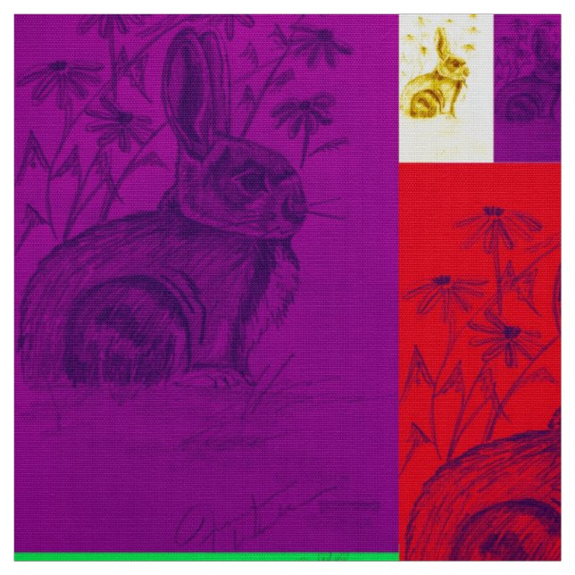 Bunnies en tissu couleur sauvage (Échantillon)