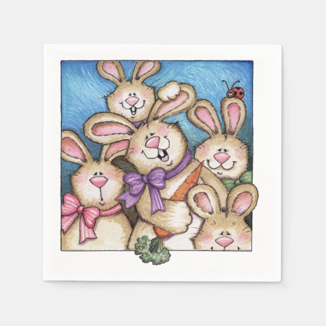 Bunnies - serviettes en papier (Devant)