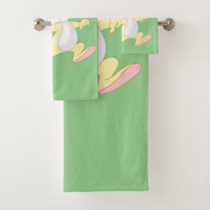 BUNNING DE PÂQUES AVEC BASSIN D'OEUF DE PÂQUES COL