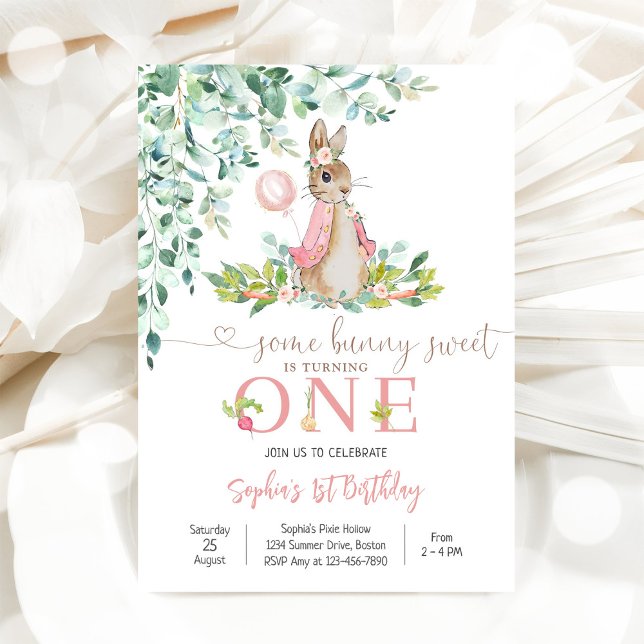 Bunny 1st Birthday Invitation (Créateur téléchargé)