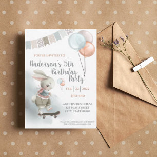 Bunny Anniversaire Fête Invitation