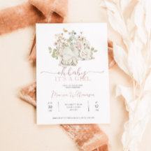 Bunny Baby Girl Douche Invitation