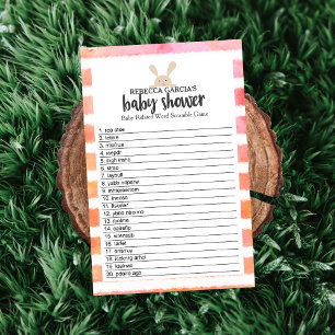 Bunny Baby shower Coral Mot Scramble Jeu