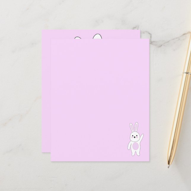 Bunny. Blanc et rose. (Devant/Arrière en situation)