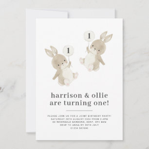 Bunny Boy Joint 1er Invitation anniversaire