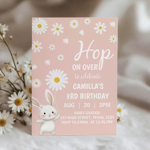 Bunny Daisy Rose Girl Anniversaire Fête Invitation