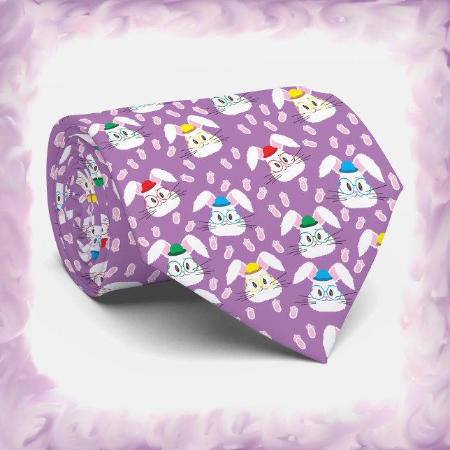 Bunny de Pâques face Motif Cravate violet (Créateur téléchargé)
