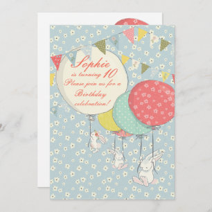 Bunny de printemps Invitation d'anniversaire