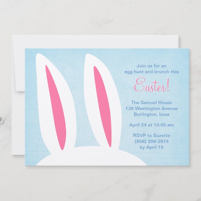 Bunny Ears 5x7 Invitations de Pâques (Devant)
