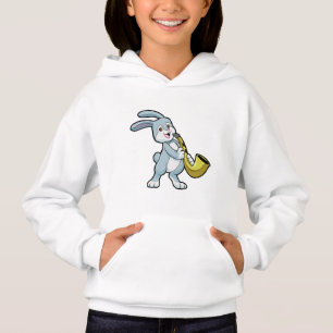 Bunny en musique avec saxophone