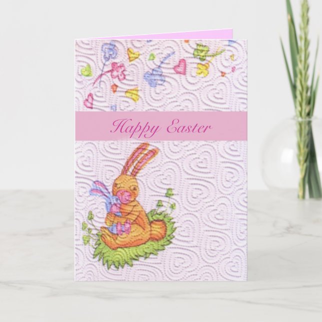 Bunny et Chiot - Carte de Pâques (Devant)
