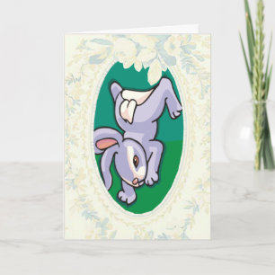 Bunny Faire Une Tête De Tête Carte Pâques