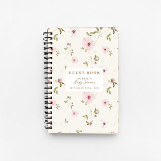 Bunny Floral Aquarelle Baby shower Livre d'Invité