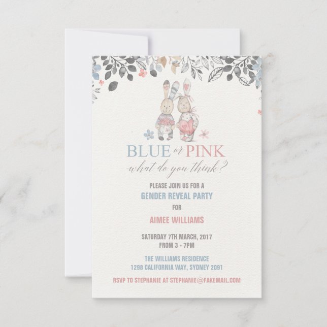 Bunny Genre Reveillez Baby shower Invitation (Devant)