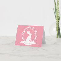 Bunny Girls Baby shower Merci Note