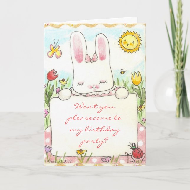 Bunny invitation Anniversaire (Devant)