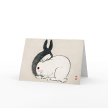 BUNNY JAPONAIS IMPRIMER Carte de voeux pliée