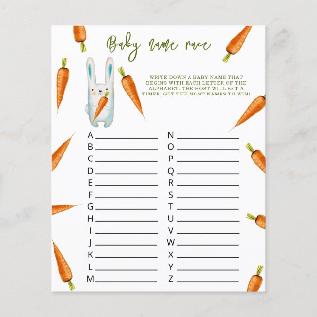 Bunny - Jeu de course de nom de bébé (Devant)