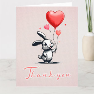 Bunny Love Ballons Carte de remerciements