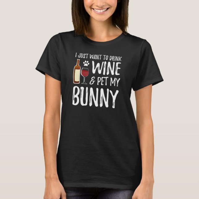 Bunny Lover Vin T-shirt Funny Bunny Maman Idée cad (Devant)