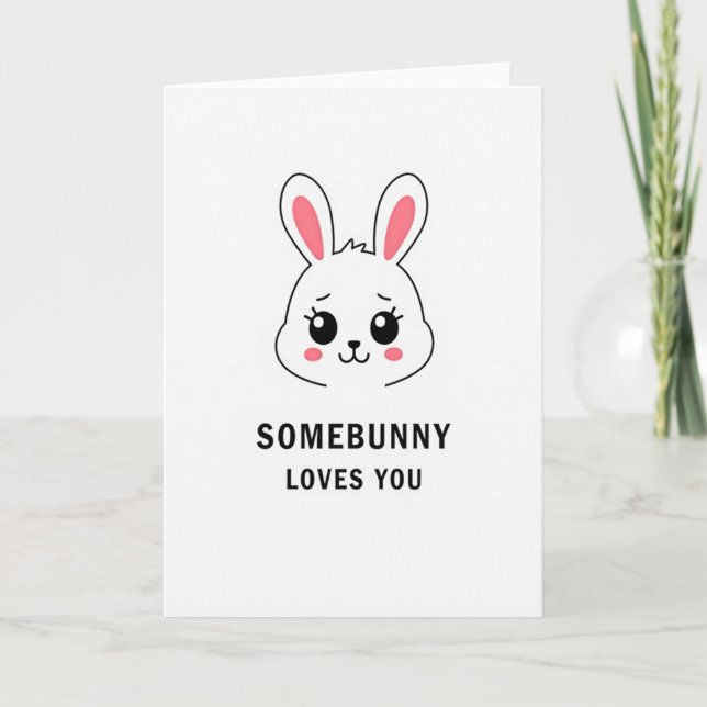 Bunny Loves You Carte Mignonne (Devant)