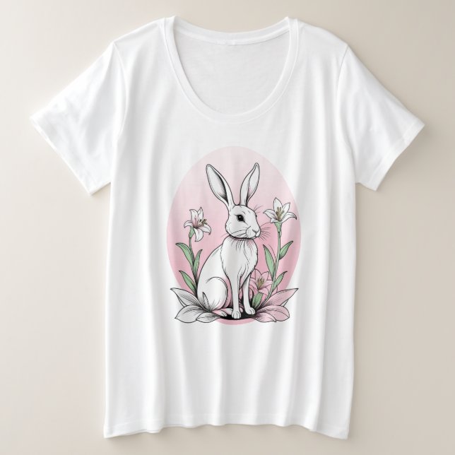 Bunny mignon et lys (Design devant)