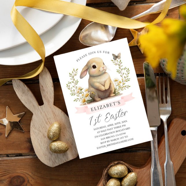 Bunny Pâques Wild Un Anniversaire Fête Invitation (Créateur téléchargé)