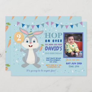 Bunny Party Anniversaire Lapin Photo Invitation de