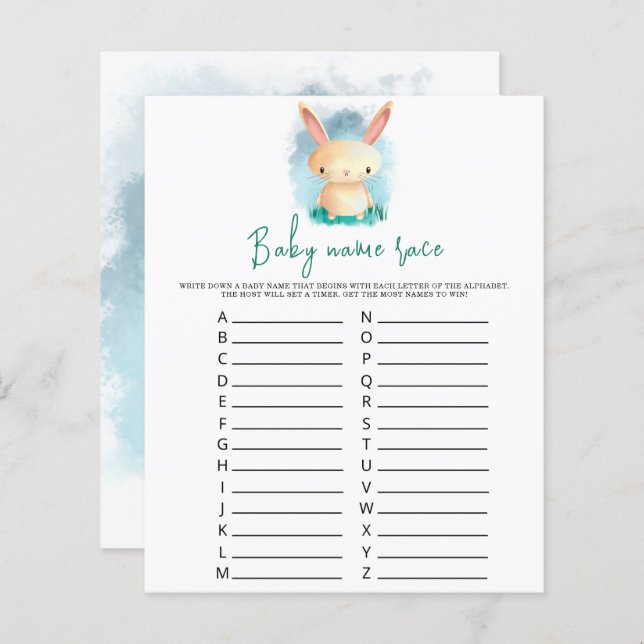 Bunny petit - Baby nom jeu de course (Devant / Derrière)