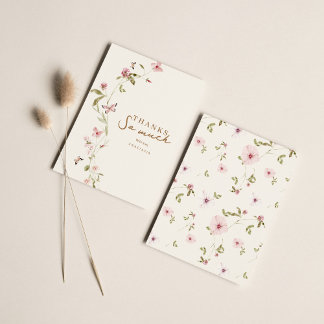 Bunny Pink Baby shower Carte de remerciements