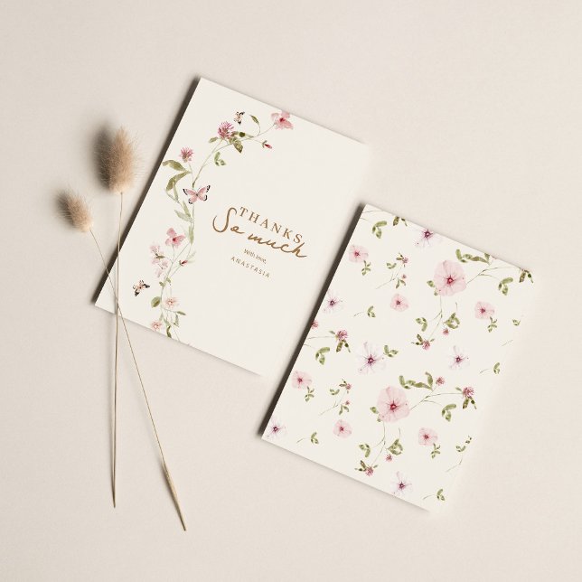 Bunny Pink Baby shower Carte de remerciements (Créateur téléchargé)