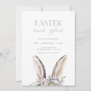 Bunny pourpre Brunch de Pâques & Invitation chasse