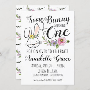 Bunny première invitation anniversaire