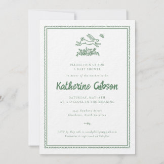 Bunny Rabbit Baby Shower Invitation