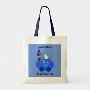 Bunny Riding Egg Car #3 Tote Bag