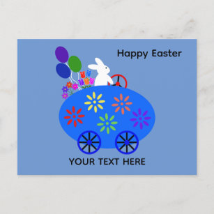 Bunny Riding Oeuf Voiture #2 Carte Postale