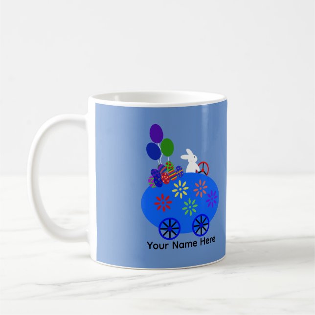 Bunny Riding Oeuf Voiture #3 Mug (Gauche)