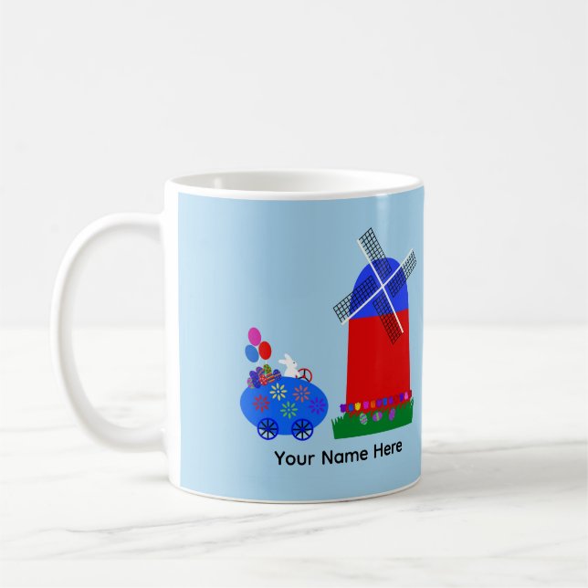 Bunny Riding Oeuf Voiture #4 Mug (Gauche)