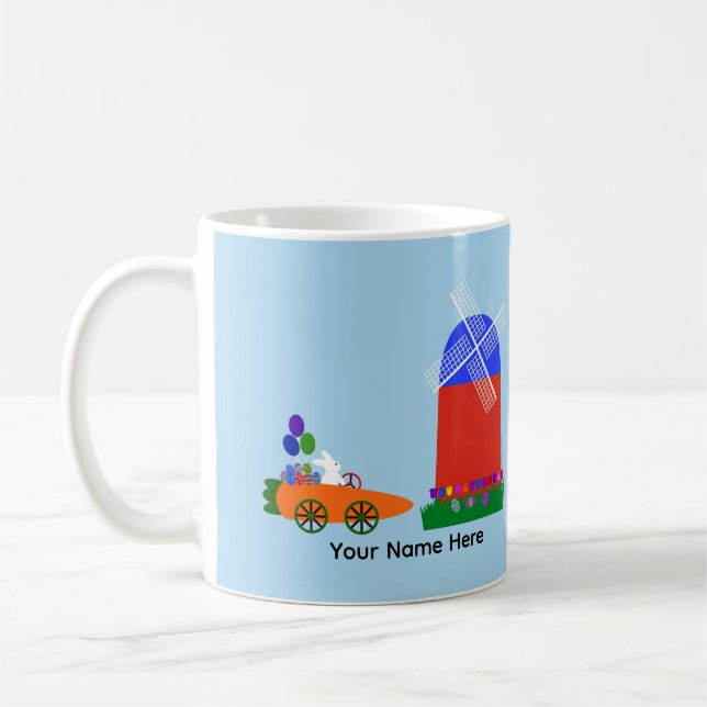 Bunny Riding voiture carotte #4 Mug (Gauche)