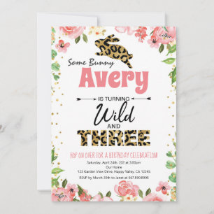 Bunny Wild & Three Girl 3ème anniversaire Invitati