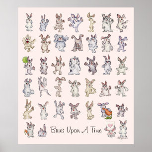 Buns On Time Kids Room Rabat Poster Imprimer
